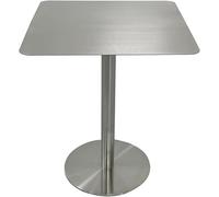 Small Stainless Steel Cafe Side Table, Industrial Metal End Table for Living Room, Rustic Drink Table