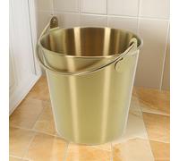 Small Stainless Steel Ice Bucket with Handles for Serving Snacks Such as Chips, Chicken Nuggets, Fries, and Cold Drinks in Bar or KTV Use (1000ML Golden)