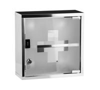 Small Stainless Steel Wall Mount First Aid Medical Medicine Cabinet Glass Door