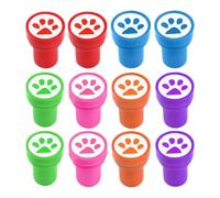 Small Stamps - Self-Connecting Stamps for Kids | Dog Paw Print, 12 x Funny Stationery Seals, Cute Gathering Accessories for Educational Learning Activities, Classroom Fun 1.38 x 0 cm