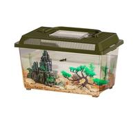 Small Standard Faunarium - Reptile Feed | Reduced Food Tank with Handle | Transparent Carrier Creature with Handle Habitat Mini for Gecko & Hermit