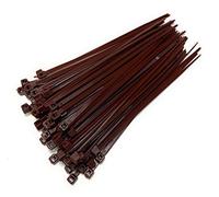 Small Standard Nylon Cable Ties 2.5mm in Width Zip Straps, Pack of 100 (2.5mm x 100mm, Brown)
