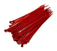 Small Standard Nylon Cable Ties 2.5mm in Width Zip Straps, Pack of 100 (2.5mm x 160mm, Red)