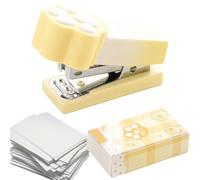 Small Stapler, Meow Mini Stapler, Built-in Pocket Cat Paw Staplers, Mini Office Staplers Less Effort, Staples Included
