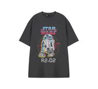 Star Wars Mens Graphic Tee | Grey R2-D2 Short Sleeved T-Shirt Droid Print Top | Sci-Fi Movie Fan Apparel Gift | Licensed Merchandise for Him