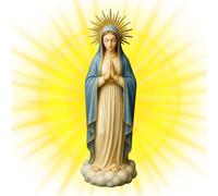 Small Statue of the Virgin Mary, Prayer Figure for Desk, Small Resin Sculpture Decoration for Bedside Table, Dressing Table, Bookshelf, Display Case