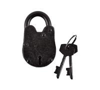 Small steel padlock with 2 keys, dungeon lock, medieval lock, for medieval fans, LARP and Viking festivals