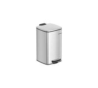 Small Steel Pedal Bathroom Bin, Metallic Silver / 23.9 x 19.3 x 33.5 cm