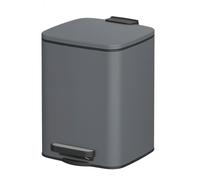 Small Steel Pedal Bathroom Bin, Slate Grey