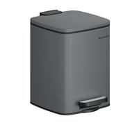 Small Steel Pedal Bathroom Bin, Slate Grey / 23.9 x 19.3 x 25.5 cm