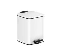 Small Steel Pedal Bathroom Bin, White / 23.9 x 19.3 x 25.5 cm