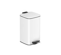 Small Steel Pedal Bathroom Bin, White / 23.9 x 19.3 x 33.5 cm