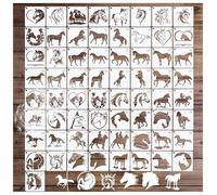 Small Stencils for Painting on Wood Reusable, 3 Inch Reusable Stencil for Craft Ornament Paint Template Stencils for Wall Card Rock Wood Signs Coasters Canvas Home Decor (Horse)