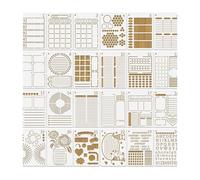 Small Stencils Set for Crafts, Reusable Painting Crafts Templates Include Journal Stencils Animals, Plants, Jungles, Father's Day, Mother's Day(Journal)