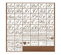 Small Stencils Set for Crafts, Reusable Painting Crafts Templates Include Journal Stencils Animals, Plants, Jungles, Father's Day, Mother's Day(Letter B)