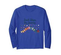 Small Steps, Big Journey: Inspiring Growth Path Long Sleeve T-Shirt, Adult Unisex, Royal Blue, L