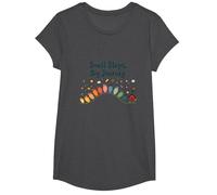 Small Steps, Big Journey: Inspiring Growth Path T-Shirt, Girls, Dark Heather Grey, Small