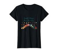 Small Steps, Big Journey: Inspiring Growth Path T-Shirt, Women, Black, L