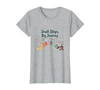 Small Steps, Big Journey: Inspiring Growth Path T-Shirt, Women, Heather Grey, XL