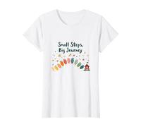 Small Steps, Big Journey: Inspiring Growth Path T-Shirt, Women, White, XS