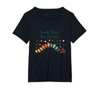 Small Steps, Big Journey: Inspiring Growth Path T-Shirt, Women's Plus, Black, 2X