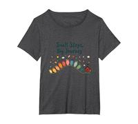 Small Steps, Big Journey: Inspiring Growth Path T-Shirt, Women's Plus, Dark Heather Grey, 4X