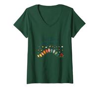 Small Steps, Big Journey: Inspiring Growth Path V-Neck T-Shirt, Women, Forest Green, S