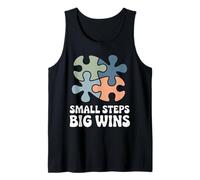 Small Steps Big Wins Retro Autism Awareness Puzzle Support Tank Top