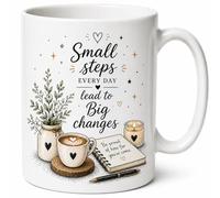 Small Steps Every Day Lead to Big Changes Mug Inspirational Coffee Cup Motivation Progress Mindset Gift Mug