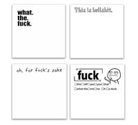 Small Sticky Notes, Funny Rude Desk Accessories, 4PCS Novelty Sticky Notes Set, Rude Gifts Office Supplies, Christmas Gifts for Coworkers, Funny Work Gifts for Boss Friends