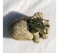 Small Stone Cast Triceratops Garden Sculpture Dinosaur Animal Statue