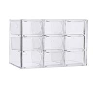 Small storage drawers, Acrylic Drawer Organizer, Acrylic Drawer Organizer, Plastic Stackable Storage Drawers with 9/12 Drawers, for Makeup, Jewelry, Pens, Craft, Office Supplies (Clear-9)