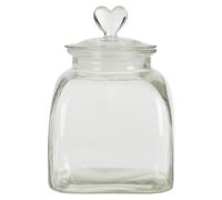 Small Storage Jar, Glass Canister with Heart-Shaped Lid, Ideal for Storing Sweets, Spices Premier Housewares Clear One Size