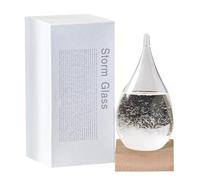 Small Storm Glass Water Drop Shaped Crystal Ball, Storm Glass Weather Forecaster Weather Station, Unusual Gifts Christmas Gifts, Fashion Desktop Decor and Home Decor