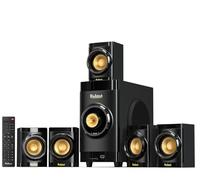 Small Subwoofer Home Theater for TV Surround System 5 Wired Speakers Amplifier 4 inch Woofer Built-in Receiver Support ARC Optical Bluetooth Input for Projector