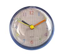 Small Suction Cup Clock Bathroom Wall Anti-Fog Design Shower Kitchen Office Time Management Kitchen Bathroom