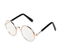 Small Sunglasses Pet Sunglasses Eye Protection Round Frame Fashionable and Handsome Creative Pet Supplies (Black Transparent Color)(Transparent,8 * 3cm)