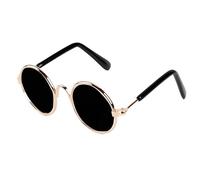 Small Sunglasses Pet Sunglasses Eye Protection Round Frame Fashionable and Handsome Creative Pet Supplies (Black Transparent Color)(Black,8 * 3cm)