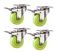 Small Swivel Furniture Wheels with Plate - Universal Replacement Casters for Carts, Flower Pots, and More - Durable Nylon - Set of 4, Perfect for Easy Mobility