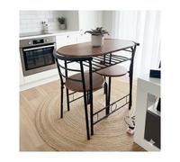 Small Table And 2 Chairs Breakfast Kitchen Room Compact Modern Furniture Set