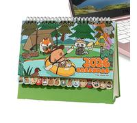Small Table Calendar - 2026 Kapybara Illustration Planner for Desk - Calendar for Table,Ideal For Kids Adults Boys Girls Home Apartment Office Desk School And