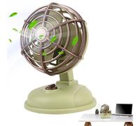 Small Table Fan - Retro Desk Fan, Silent Bedside Fan | Quiet Operating Cooling Fan with Strong Winds Desk Fan