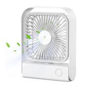 Small Table Fan, Small Desk Fan, Table Shaking Head Fan, Small 90° Rotating Desk Fans, Portable Desktop USB Personal Fan with 4 Lives
