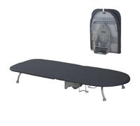 Small Table Top Ironing Board Foldable, Compact Mini Folding Tabletop Ironing Board, Space Saving, with Iron Stand, with Black Cover, 89cm x 33cm