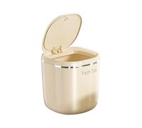 Small Table Trash - 2.6L Lid Bin, Push Type Desktop Container, Portable Paper Waste Basket, Multi Purpose Storage Can | Tidy Room Method For Makeup Station Study Desk, Easy Empty Process