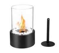 Small Tabletop Fire Pit Bowl, Mini Portable Table Top Alcohol Fireplace Indoor, Smokeless Clean,Black