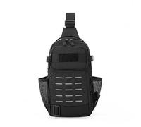 Small Tactical Sling Bag for Men Military Shoulder Pack Molle Crossbody Chest Bag Single Strap Backpack for Travel Hiking(Black)