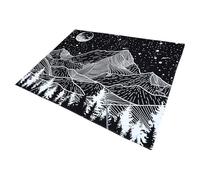 Small Tapestry Wall Hanging, Mountain Pattern Polyester Black Decor