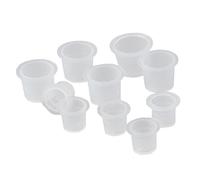 Small Tattoo Ink Cups Clear Plastic Semi Permanent Makeup Pigment Holder Accessory Pot 9mm (Pack Of 100)