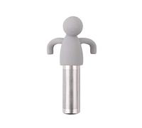 Small tea strainer, loose tea infuser, vertical tea filter, stainless steel tea strainer, suitable for steeping tea cups and teapots, 2-piece set (light gray)